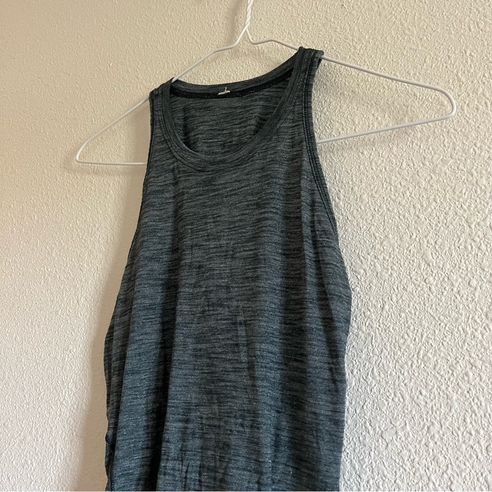 Lululemon Tank Top Uniform Blue Teal Heathered Green Criss Cross Back Size Small